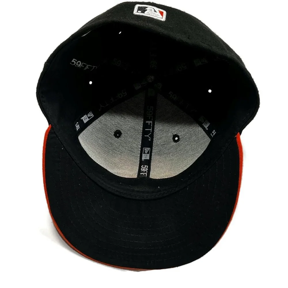 New Era 59Fifty Cap MLB Baltimore Orioles Black On Field‎ Road Fitted 7 1/8 Hat